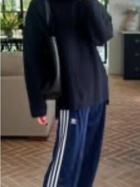adidas Navy Pants with White Side Stripes